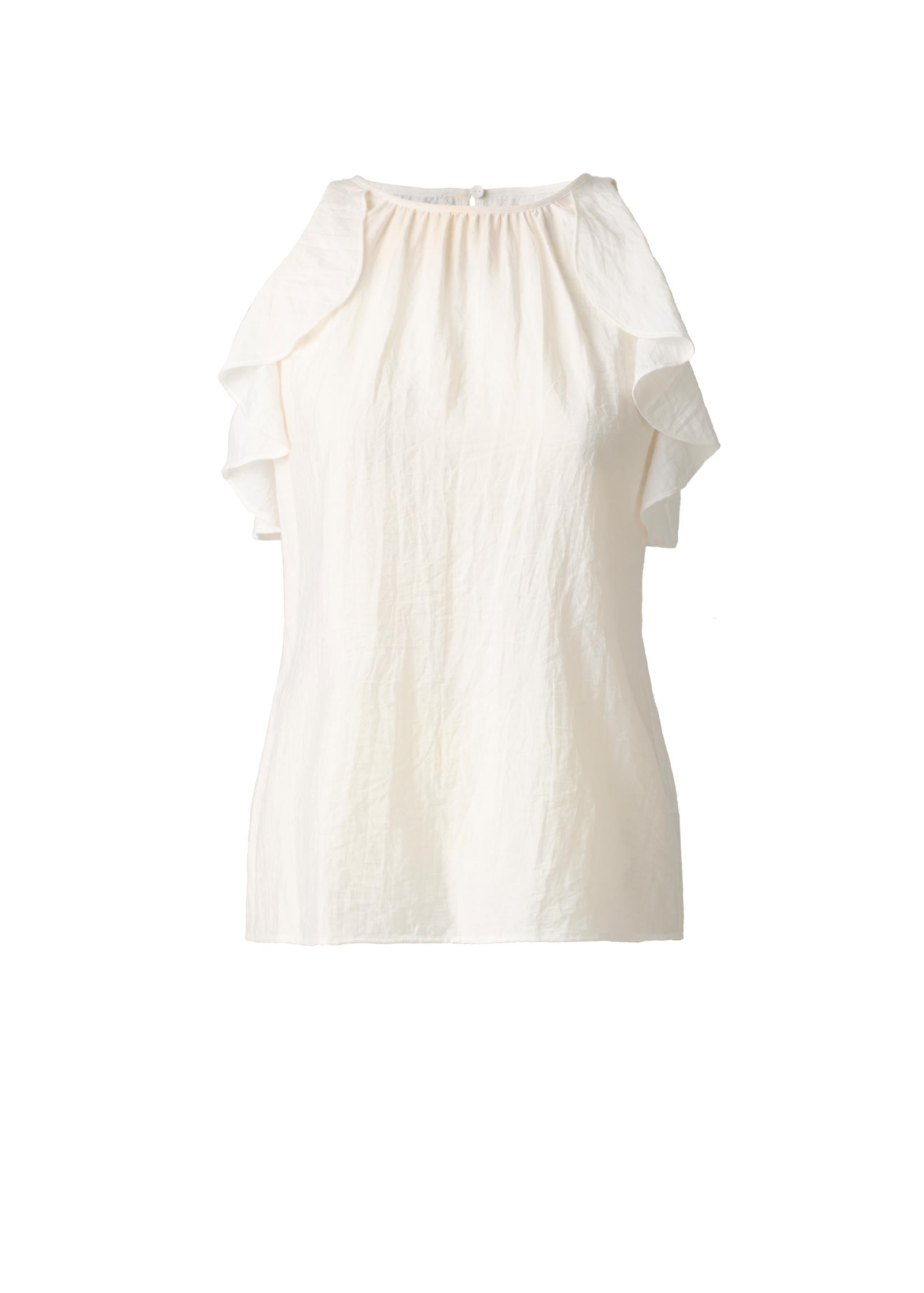 Textured Ruffle Halter Top White | Venus Cost Saving