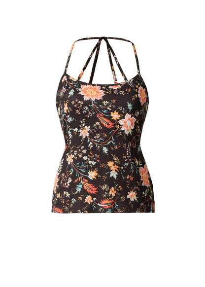 Back Detail Printed Tank Black Multi | Venus Value