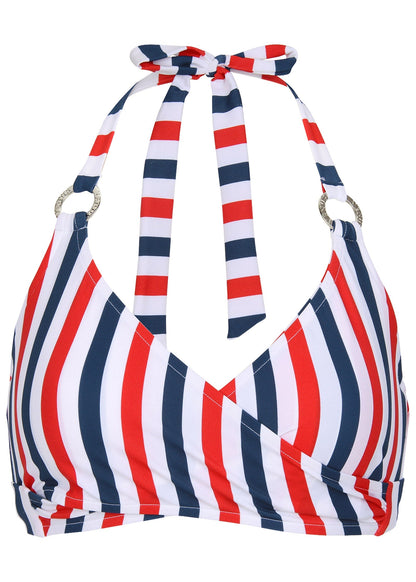 Laguna Wrap Underwire Top - Americana Stripe Large | Venus Featured