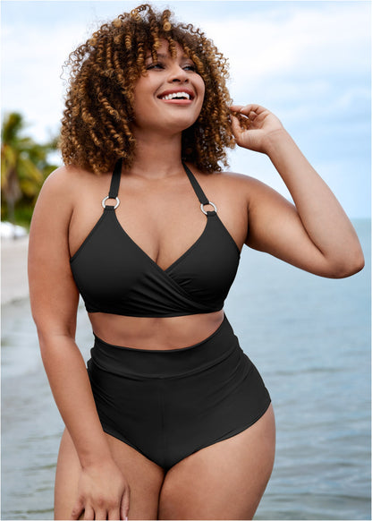 Laguna Wrap Underwire Top - Black Beauty | Venus Affordable