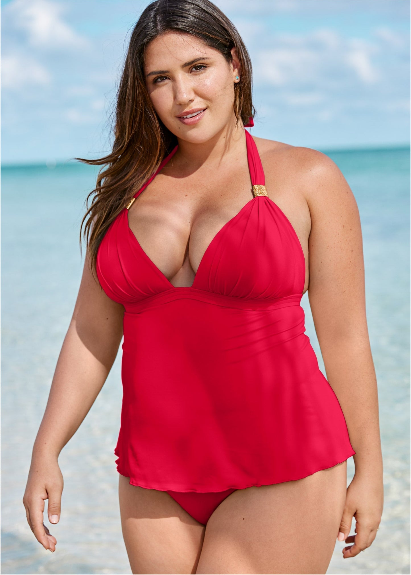 Goddess Push-Up Tankini Top - Red Hot | Venus Special Offer