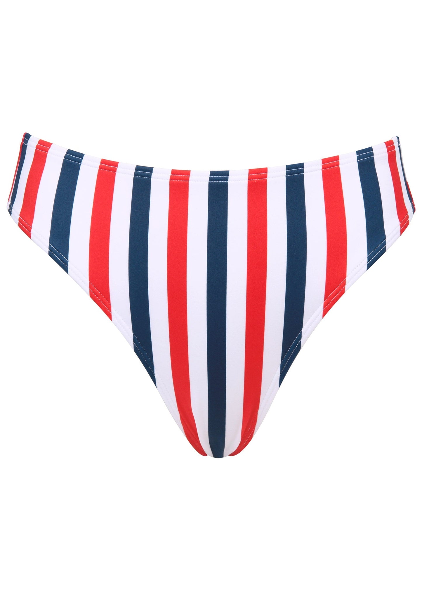 Fiji Moderate Bikini Bottom - Americana Stripe Large | Venus Affordable