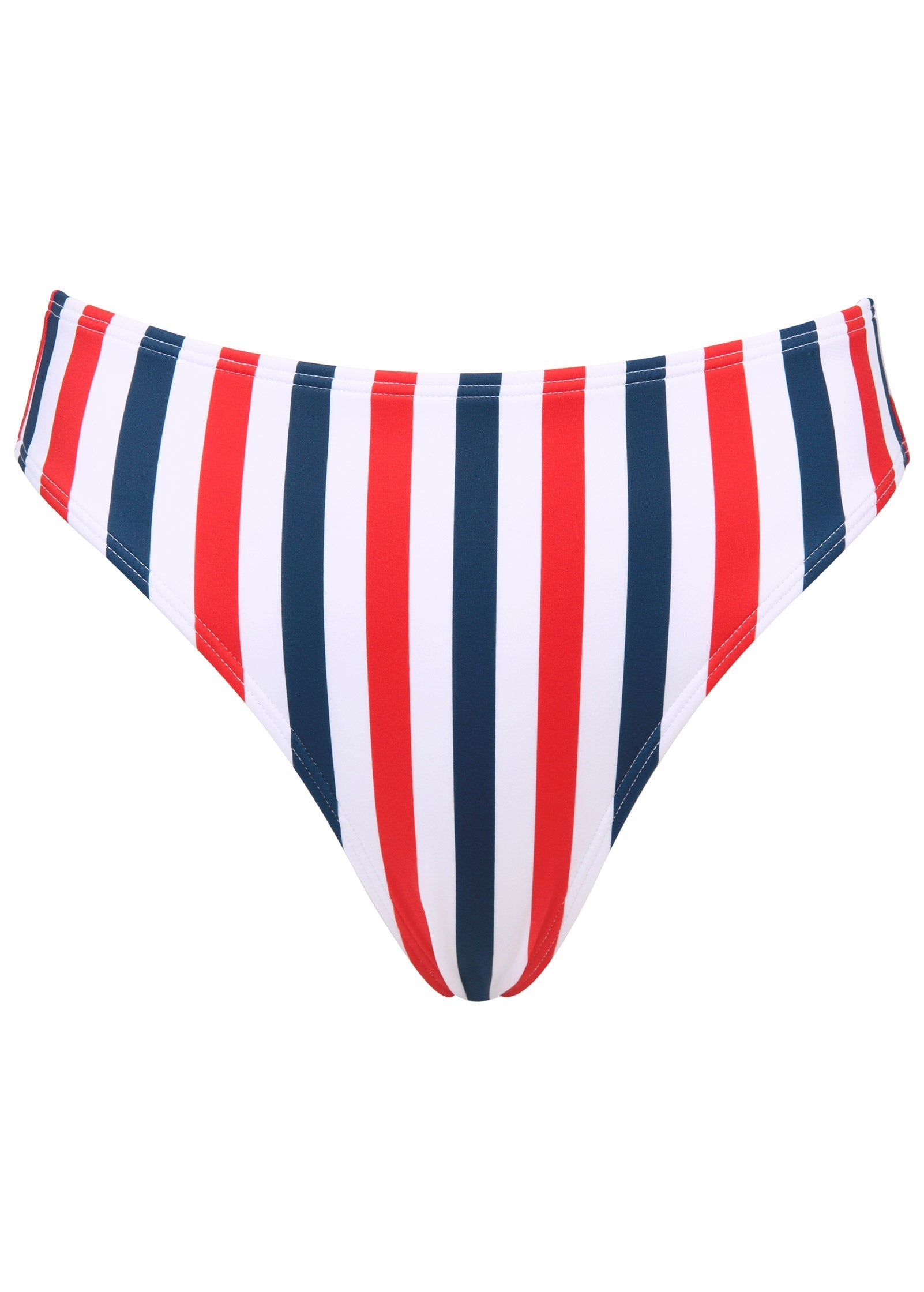 Fiji Moderate Bikini Bottom - Americana Stripe Large | Venus Affordable