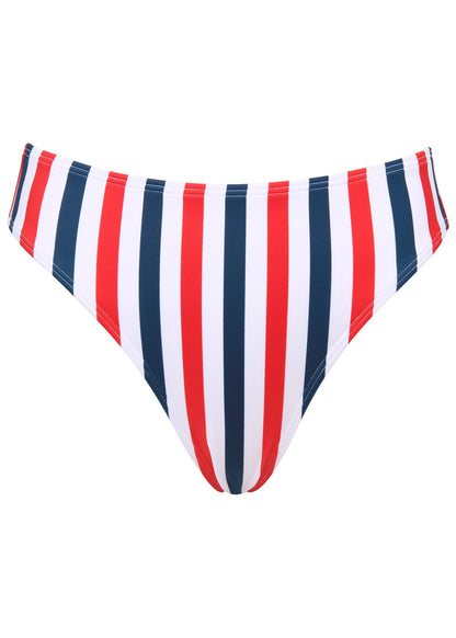 Fiji Moderate Bikini Bottom - Americana Stripe Large | Venus Affordable