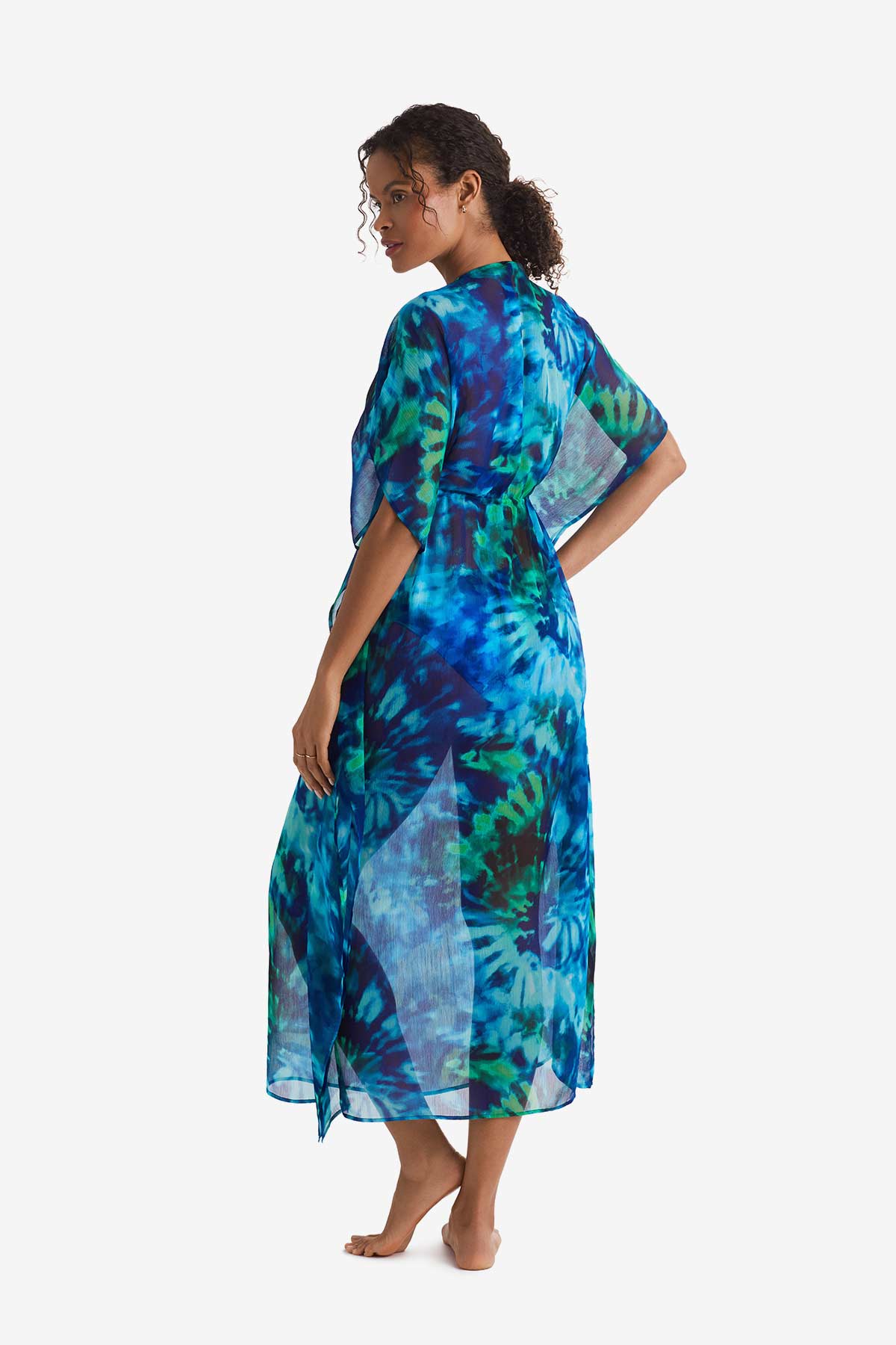 Mimi Flamingo Saltwater Tie Dye Dune Midi Caftan | Venus Cost Saving