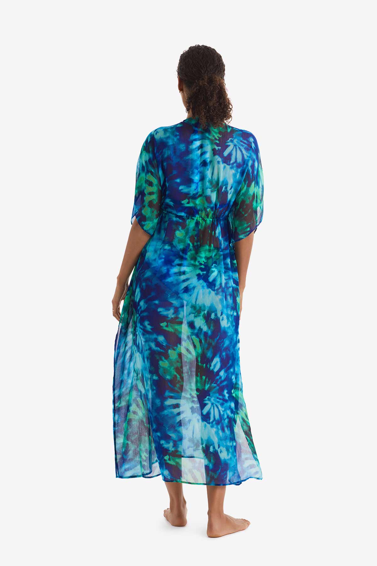 Mimi Flamingo Saltwater Tie Dye Dune Midi Caftan | Venus Cost Saving