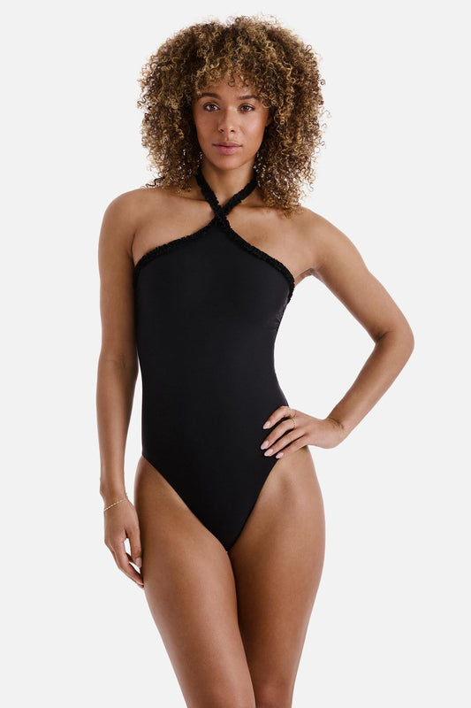 Sonny High Neck One Piece - Black | Venus Great Deal