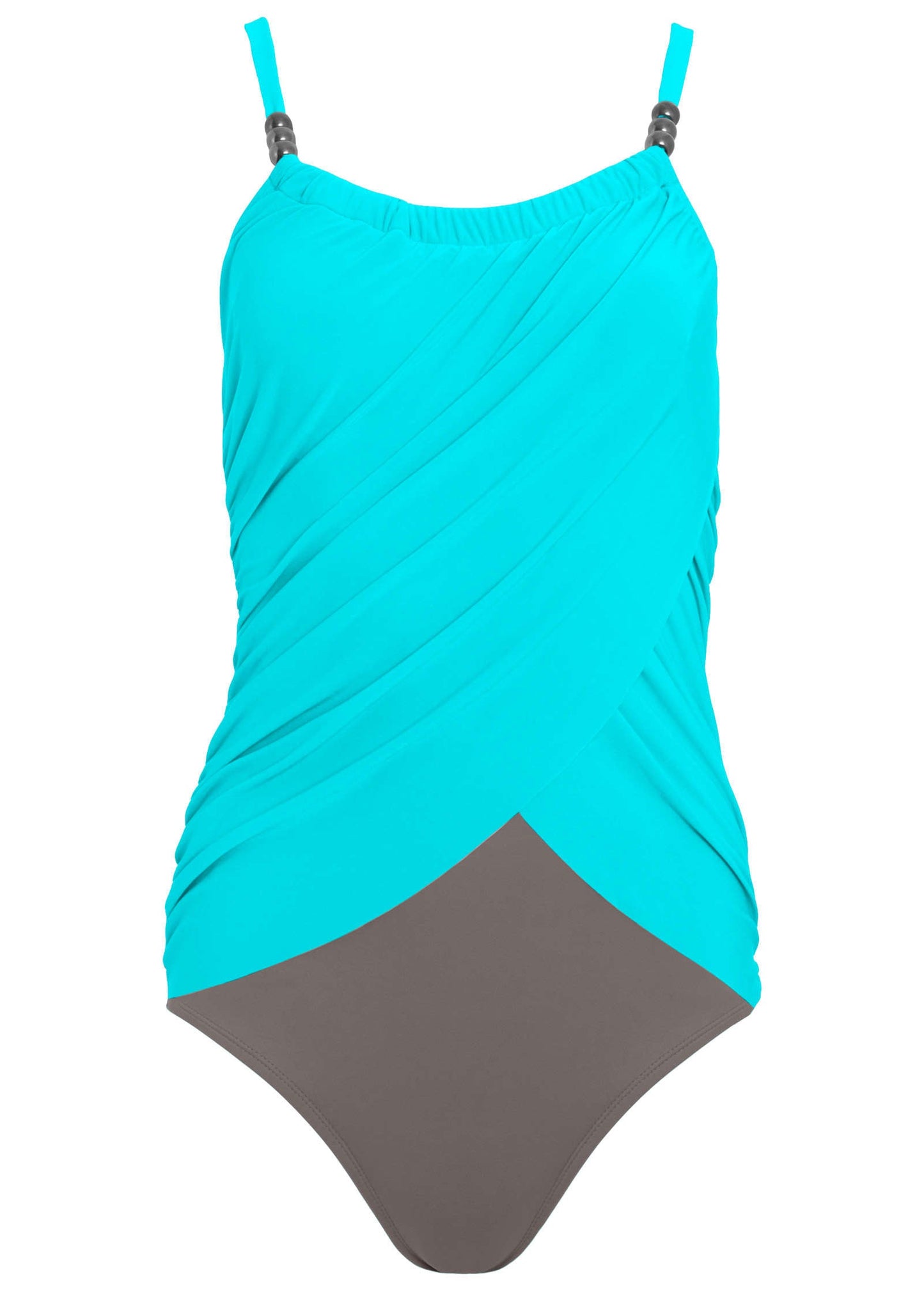 Slimming Draped One-Piece - Aqua Reef & Stone | Venus Best Seller