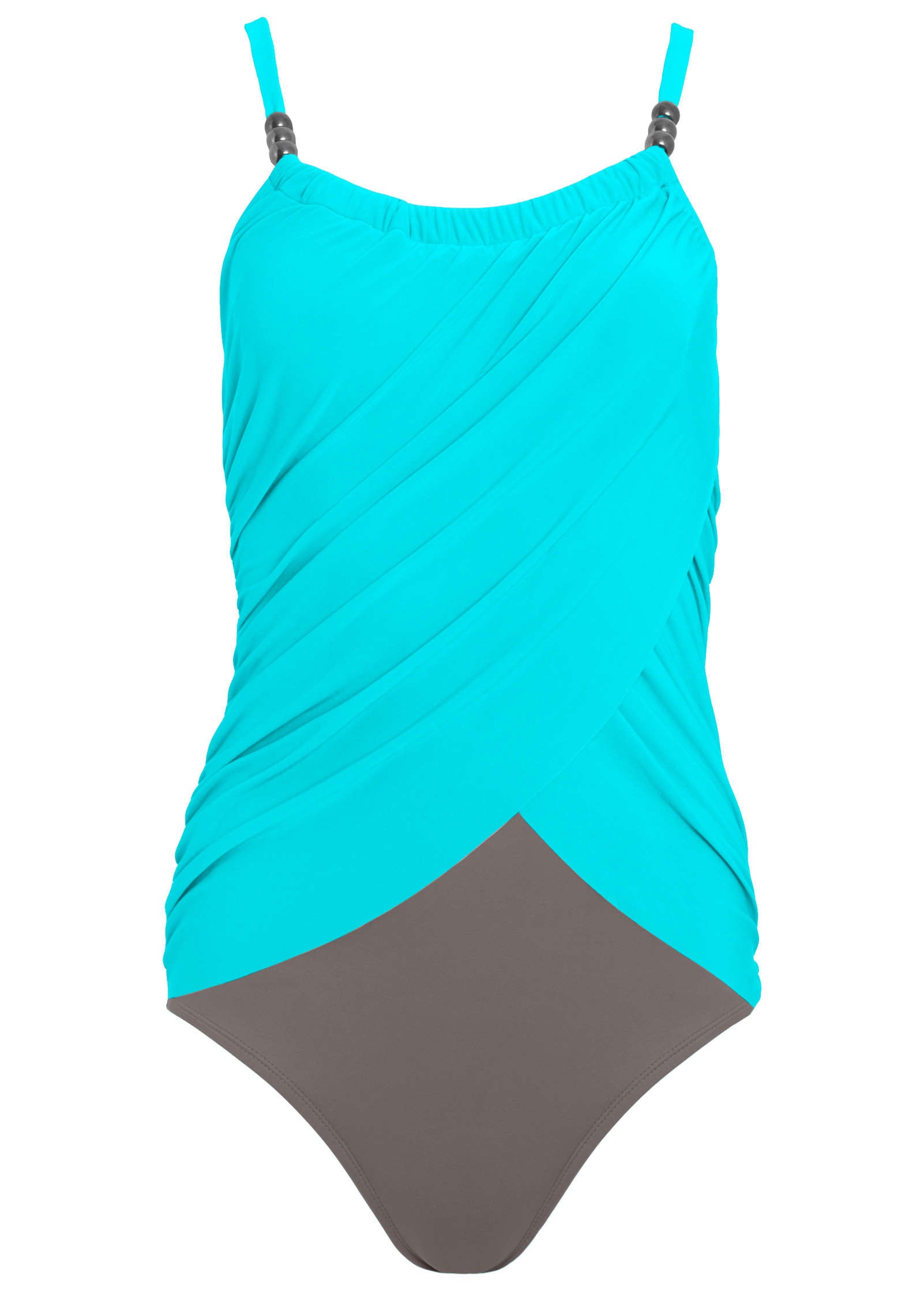 Slimming Draped One-Piece - Aqua Reef & Stone | Venus Best Seller