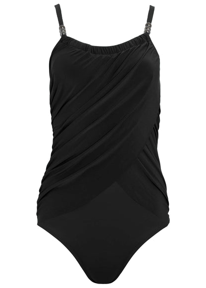 Slimming Draped One-Piece - Black Beauty | Venus Limited Edition