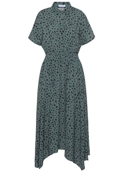 Collared Maxi Dress - Green & Black | Venus Great Deal