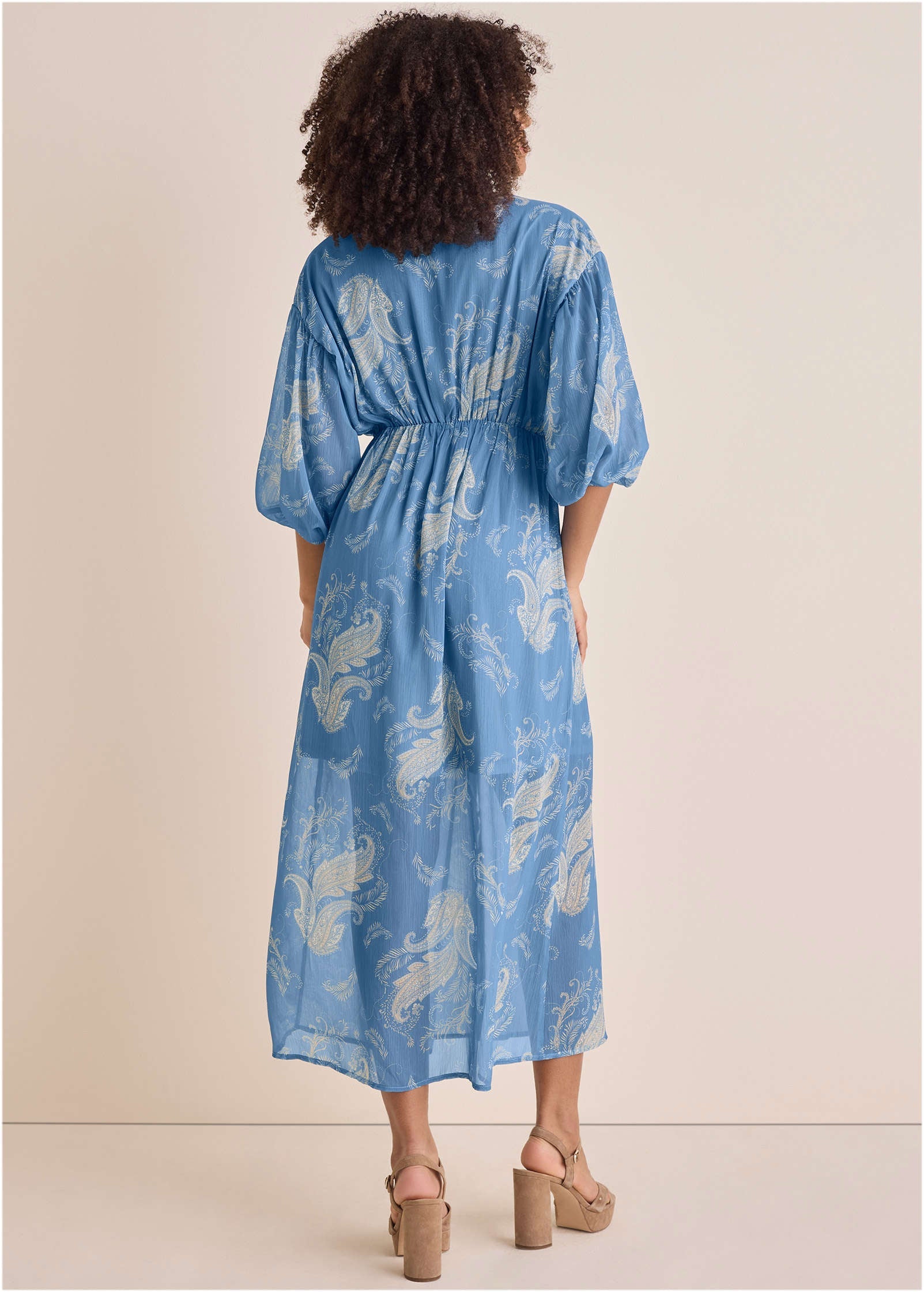 Button Down Maxi Dress - Blue | Venus Special Offer