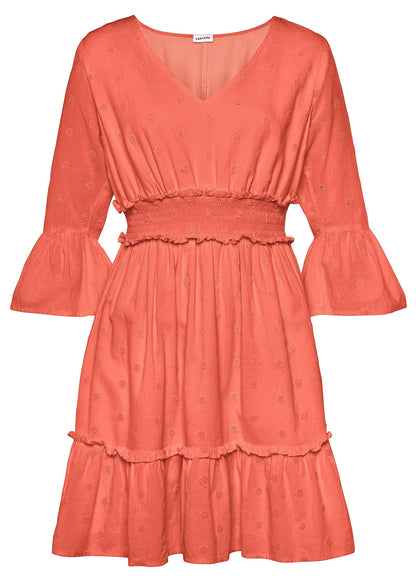 Ruffle Tiered Mini Dress - Burnt Orange | Venus Featured