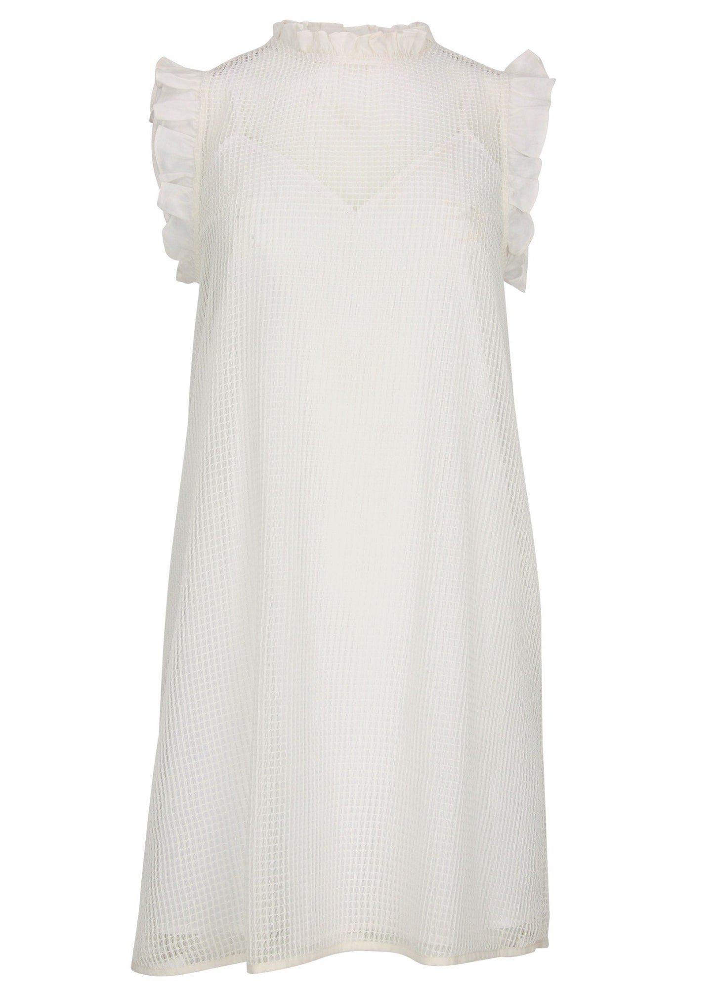 Diamond Lace Ruffle Dress - Cloud Dancer | Venus Budget Friendly