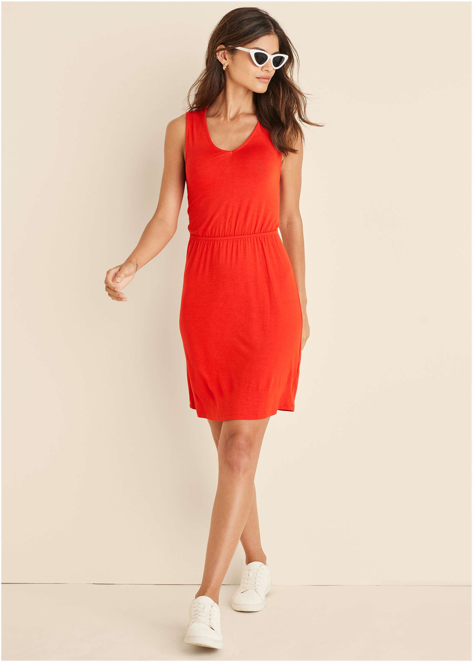 Twist Back Mini Dress - Red | Venus Sale