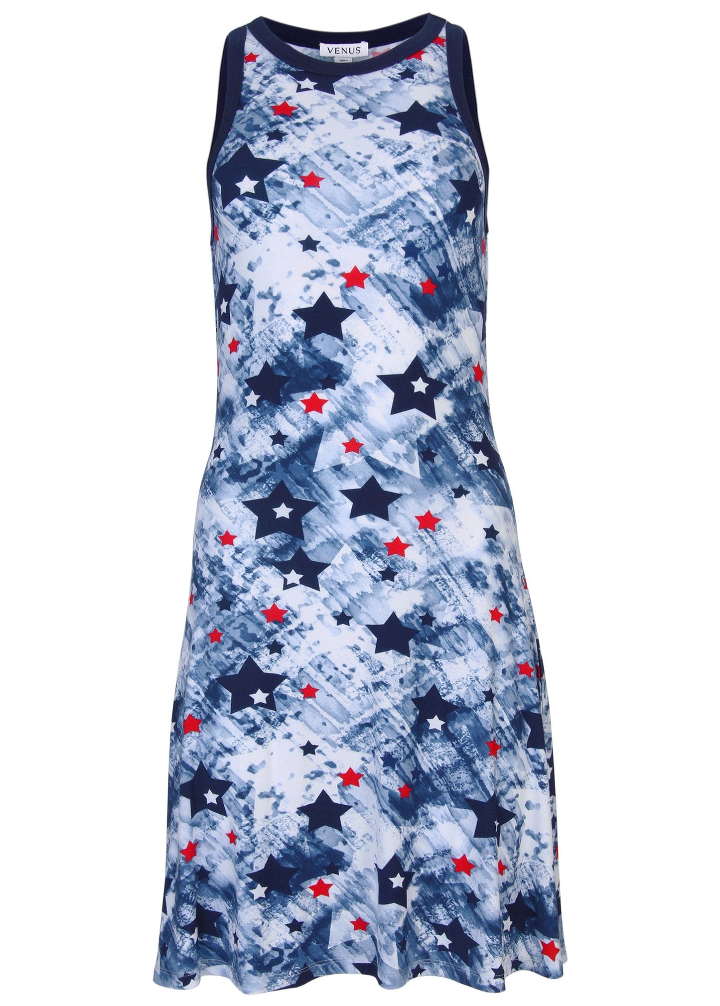 Printed Fit And Flare Dress - Boardwalk Stars | Venus Value