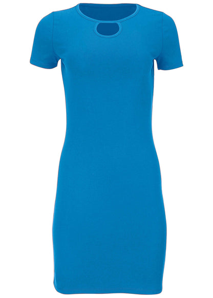 Front Keyhole Mini Dress - Blue | Venus Great Deal