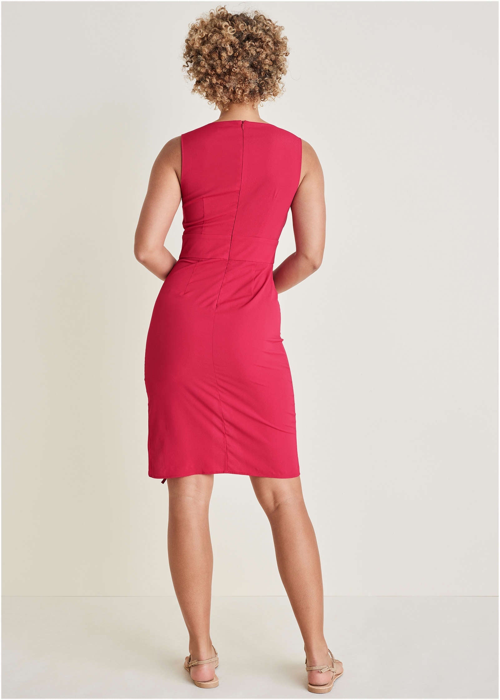 Ruched Side High Low Dress - Persian Red | Venus Best Seller