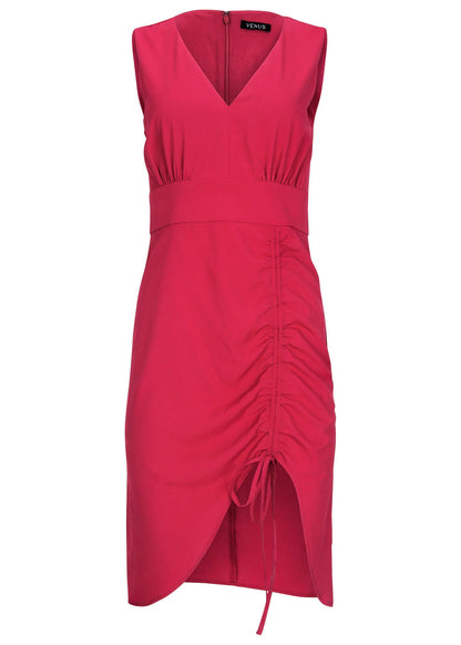 Ruched Side High Low Dress - Persian Red | Venus Best Seller