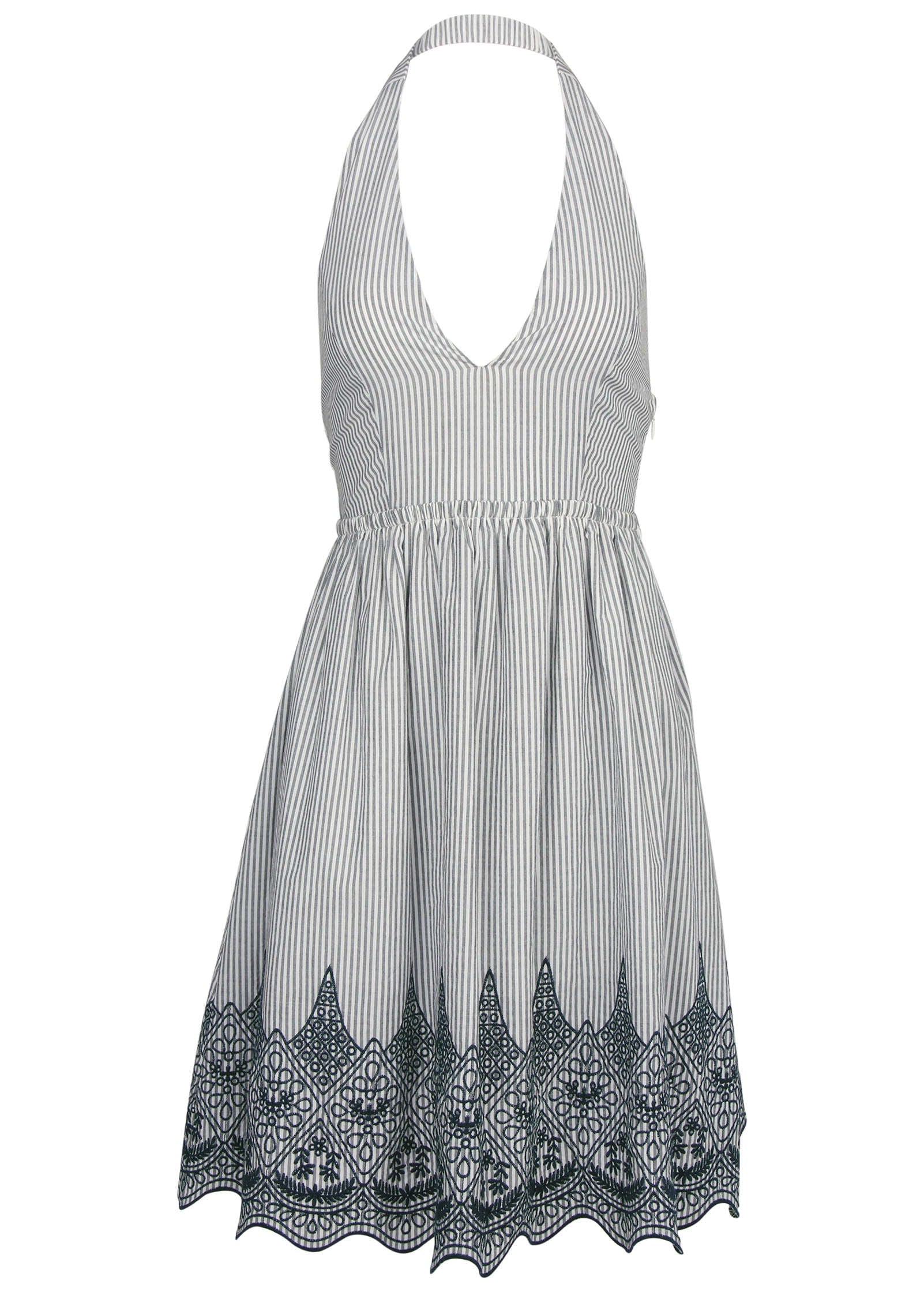 Embroidered Midi Dress - Black & Ecru | Venus Best Seller