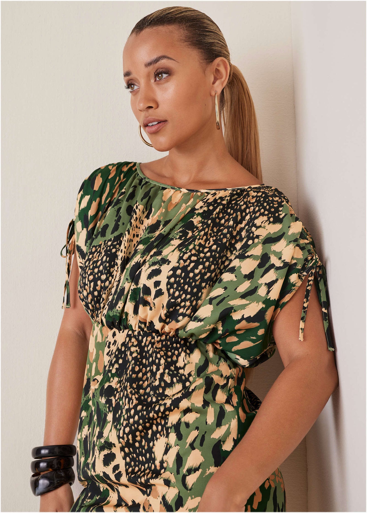 Boatneck Mini Dress - Brushed Animal | Venus Sale