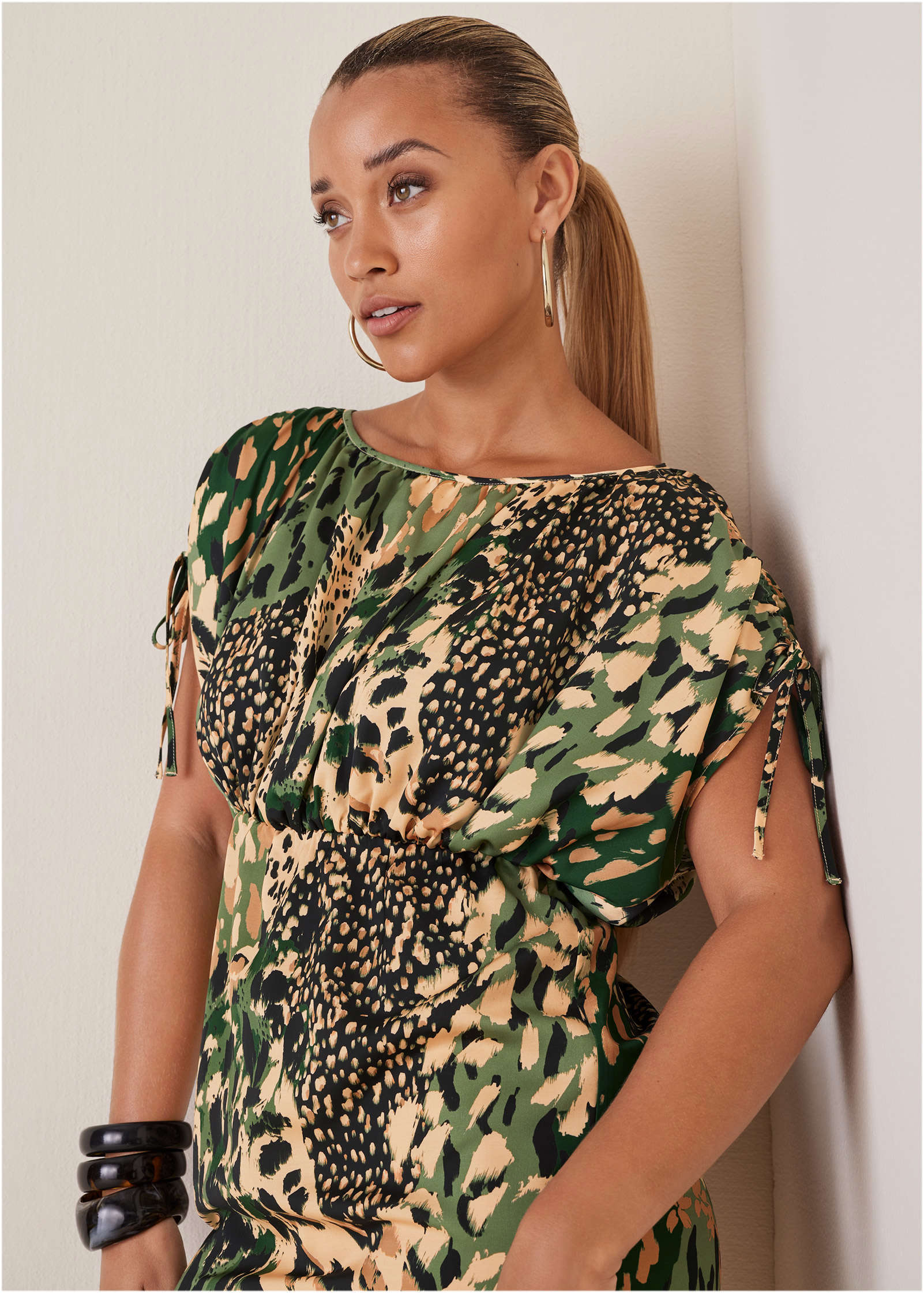 Boatneck Mini Dress - Brushed Animal | Venus Sale