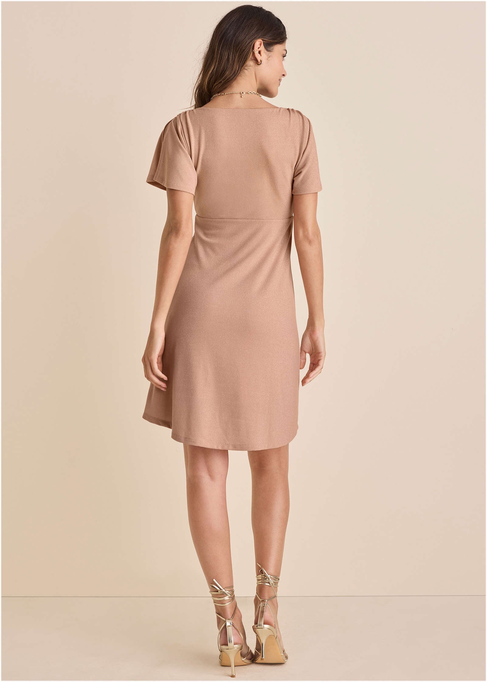 Glitter Mini Dress - Champagne Blush | Venus Value