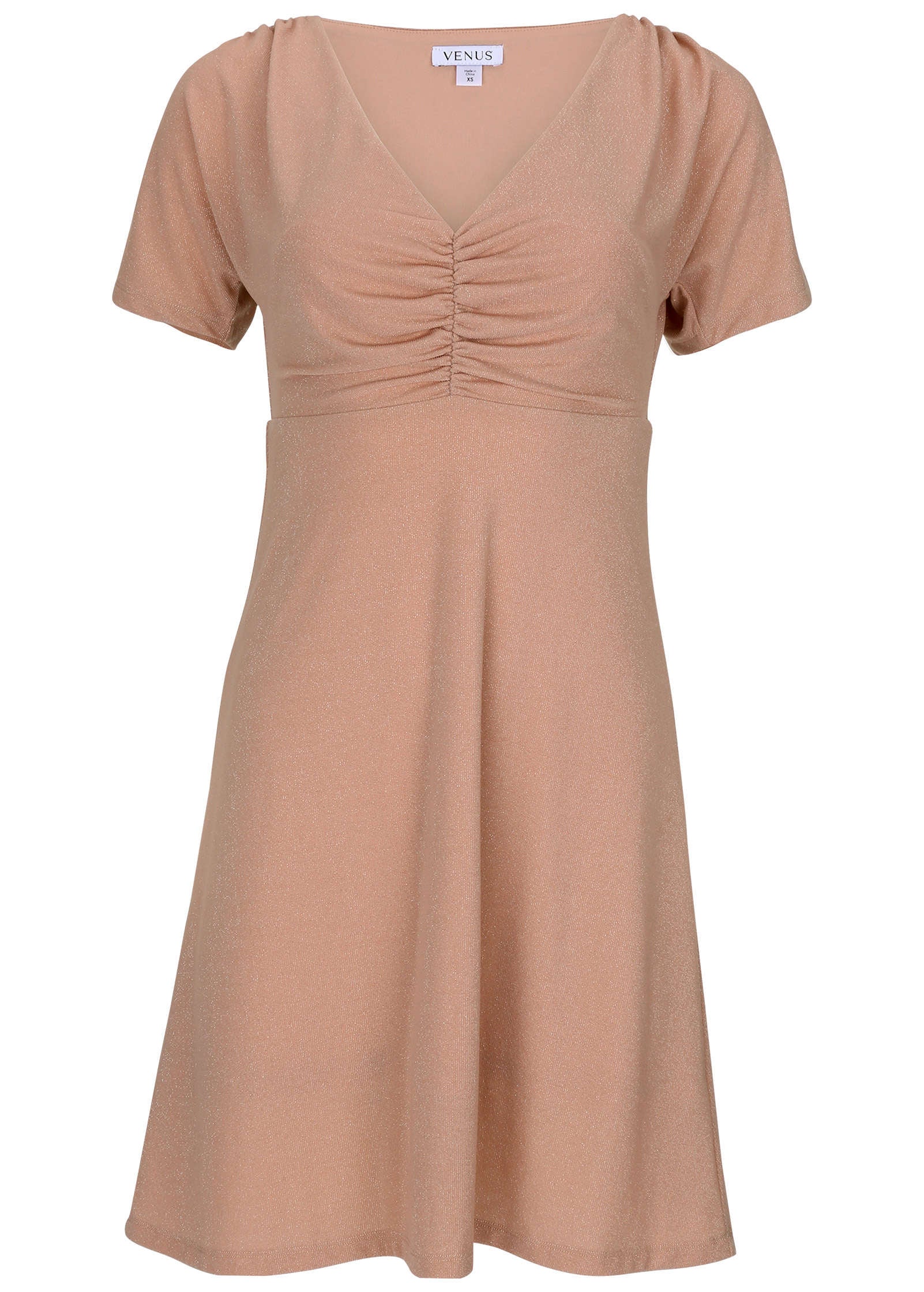 Glitter Mini Dress - Champagne Blush | Venus Value