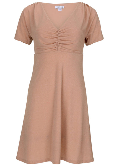 Glitter Mini Dress - Champagne Blush | Venus Value