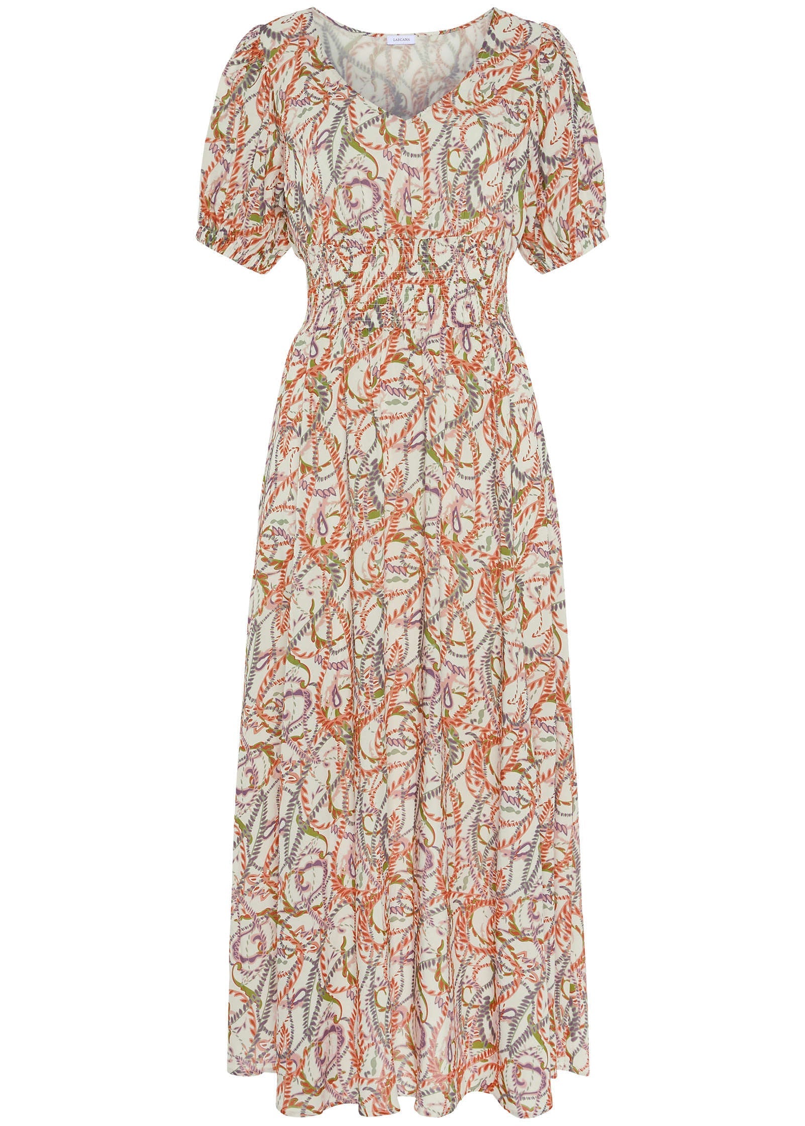 V-Neck Maxi Dress - White Multi | Venus Best Seller