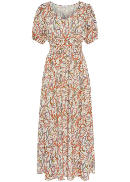 V-Neck Maxi Dress - White Multi | Venus Best Seller