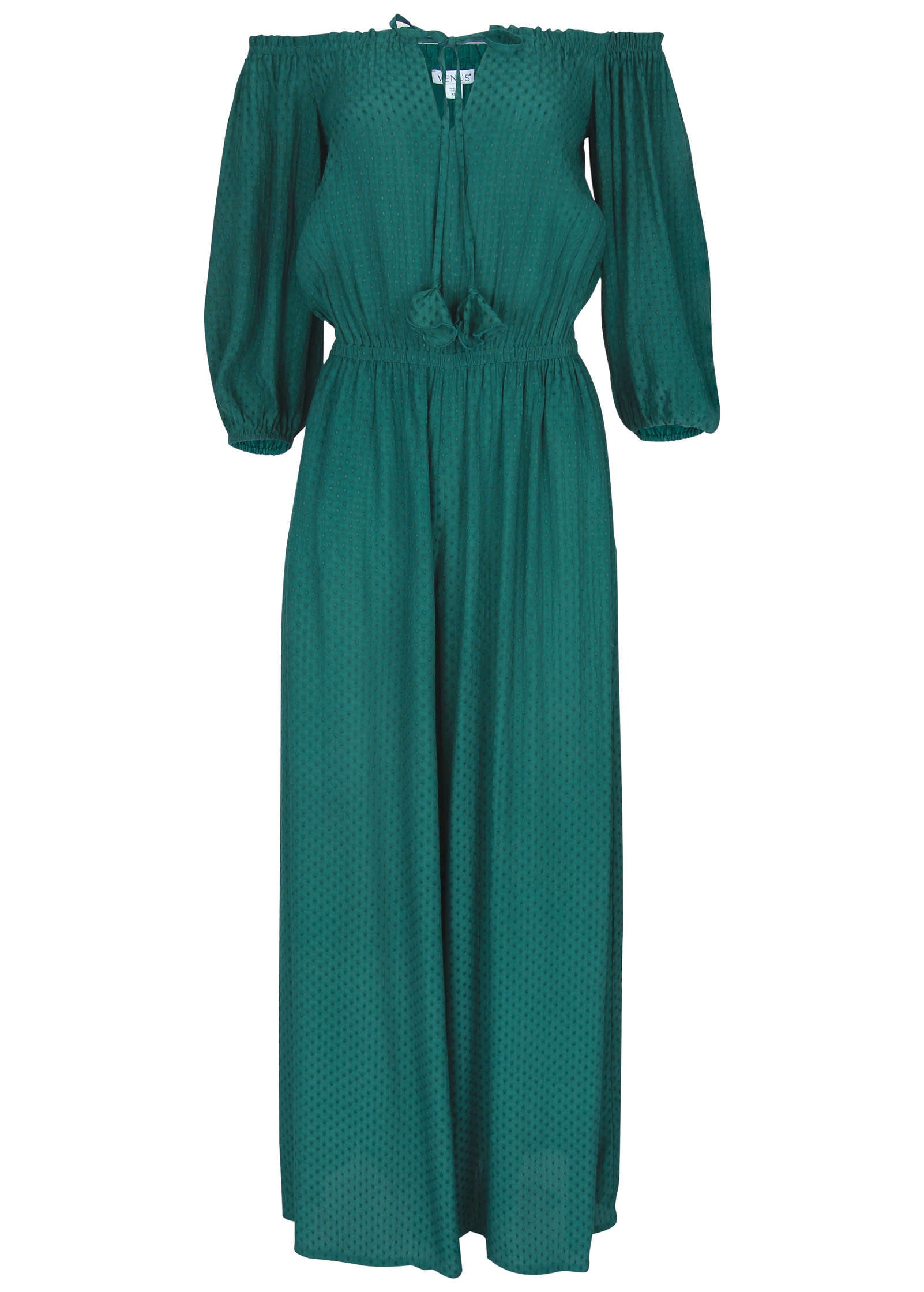 Off-The-Shoulder Jumpsuit - Teal Green | Venus Limited Edition