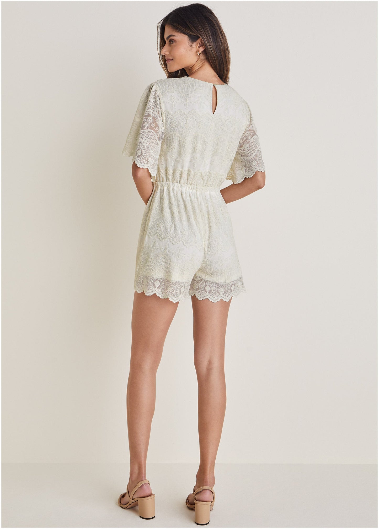 Lace Romper - Cream | Venus Value