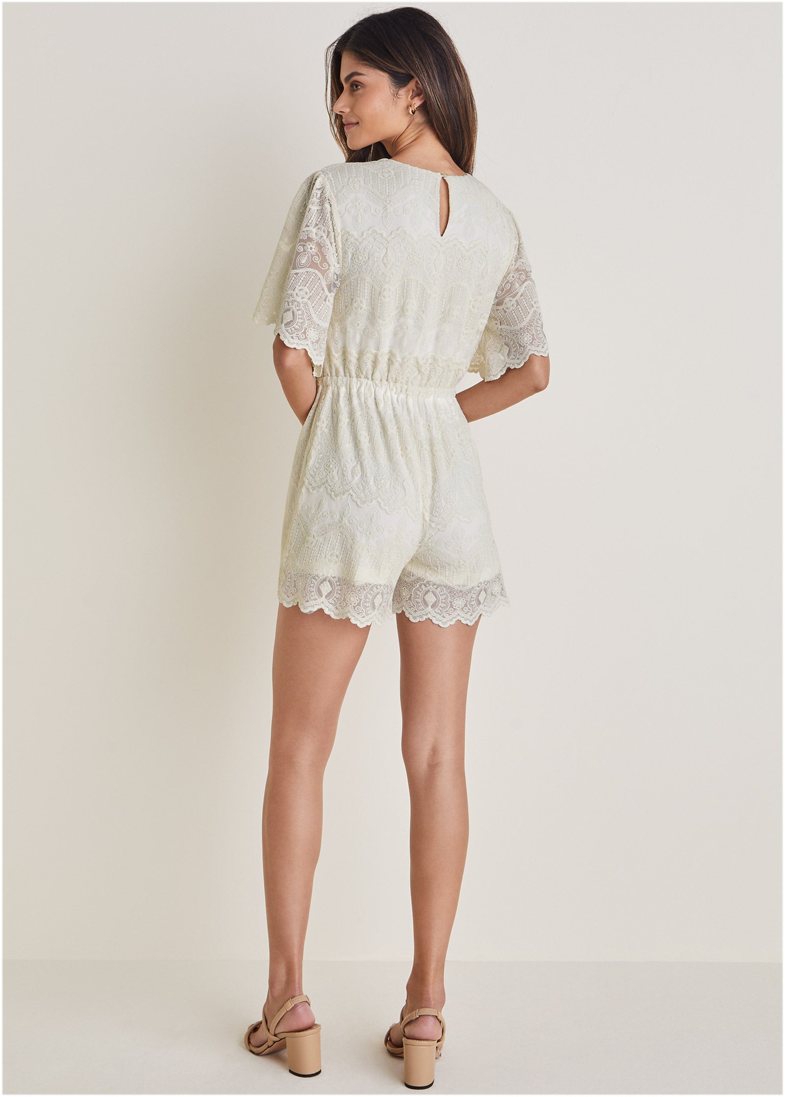 Lace Romper - Cream | Venus Value