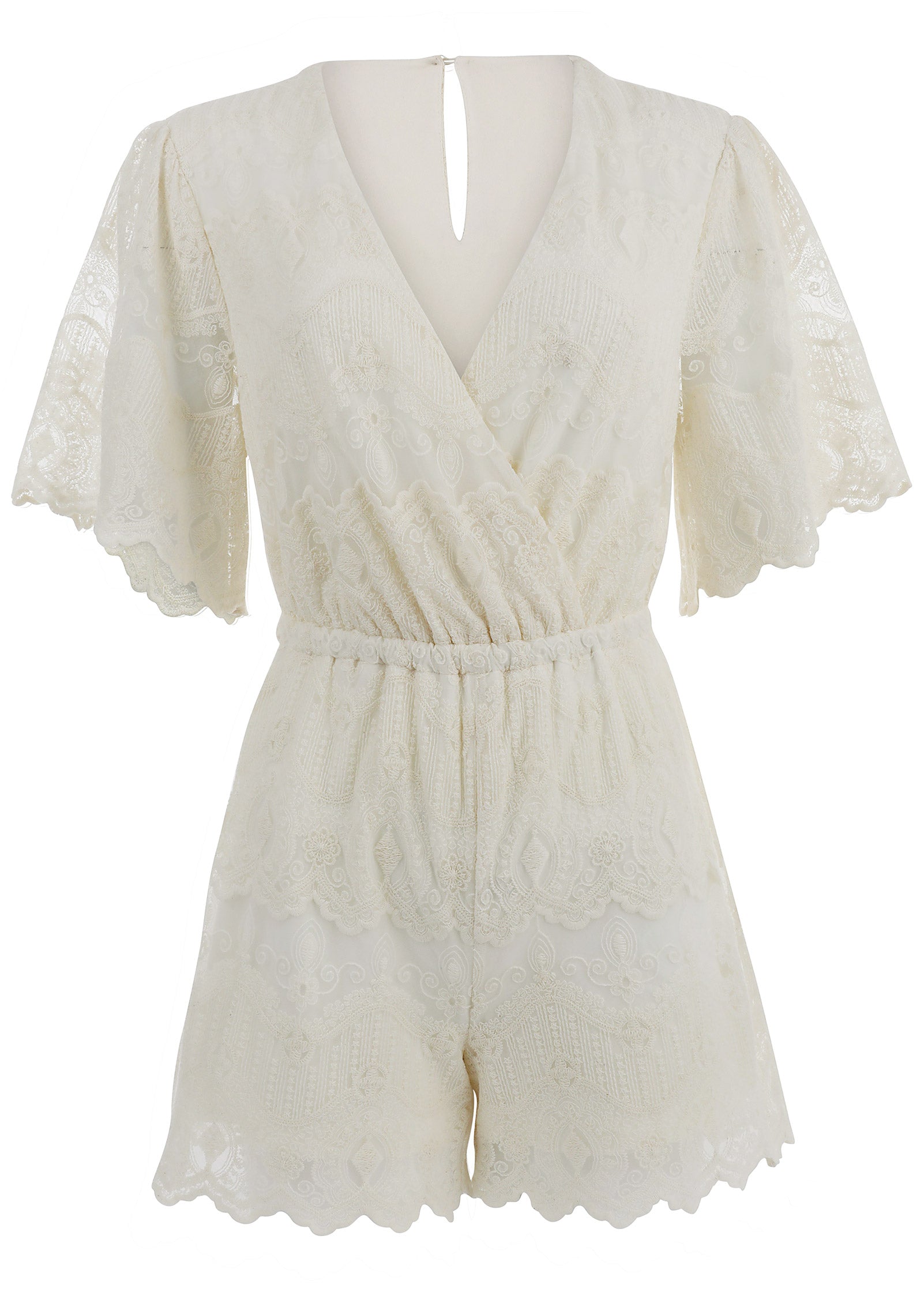 Lace Romper - Cream | Venus Value