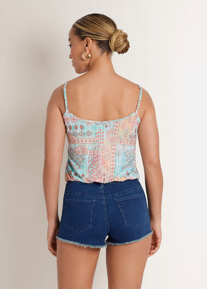 Paisley Print Tank Blue & Orange | Venus Limited Edition