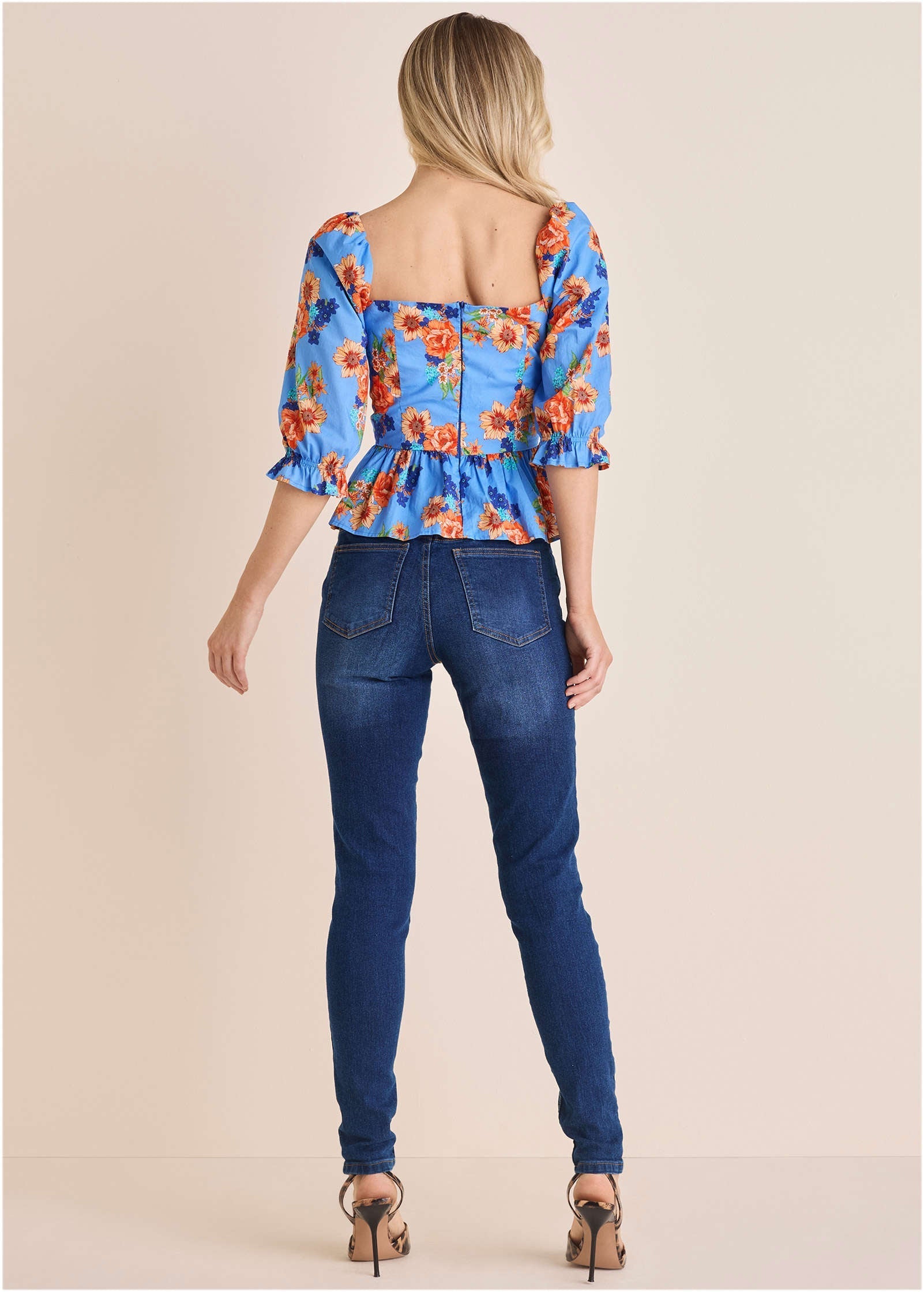 Peplum Sweetheart Top Voyage Bouquet Border | Venus Sale