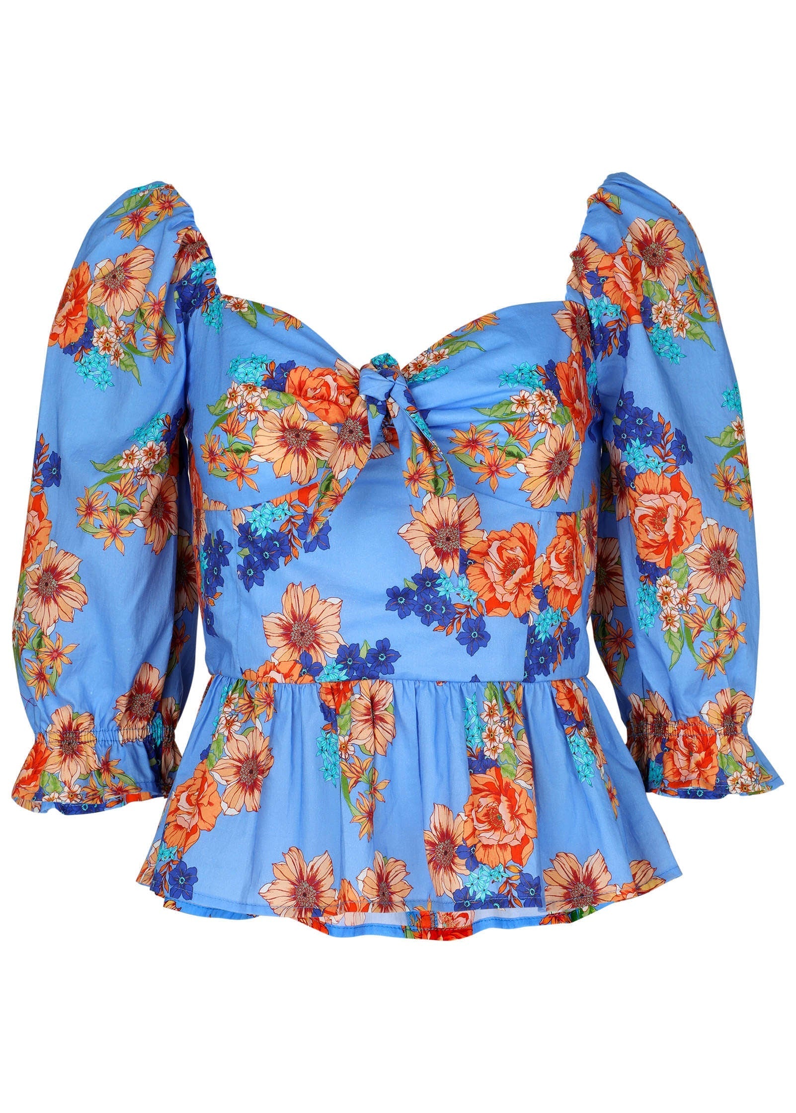 Peplum Sweetheart Top Voyage Bouquet Border | Venus Sale