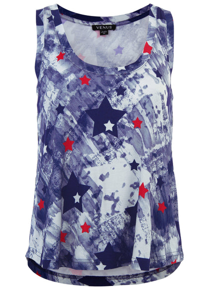 Scoop Neck Tank Printed Stars | Venus Cost Saving