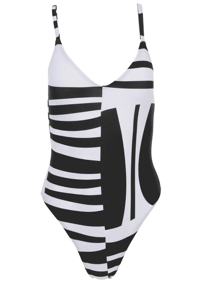 Tulum High Leg Swimsuit - Modern Abstract | Venus Great Deal