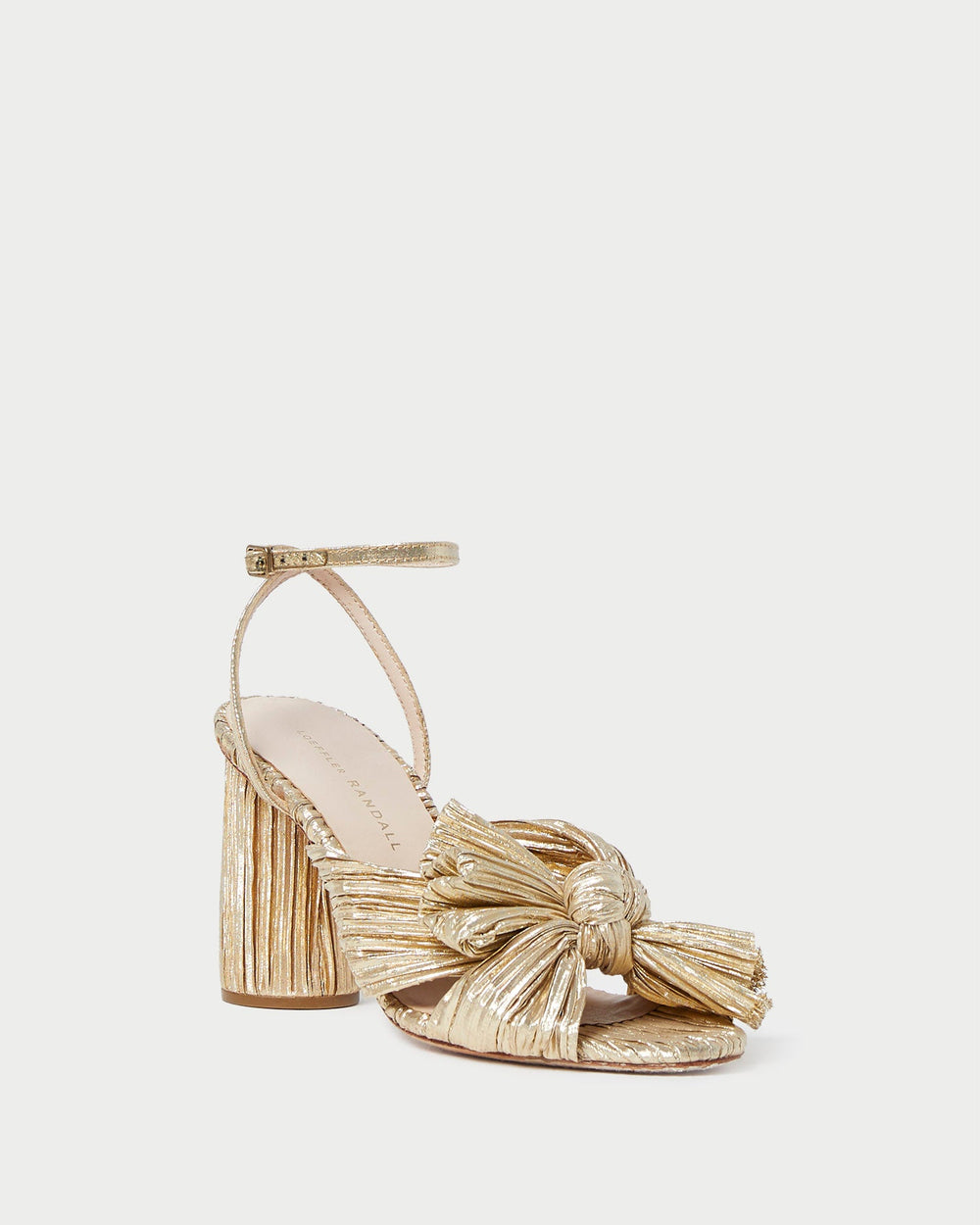 Loeffler Randall Women / Camellia Gold Pleated Bow Heel