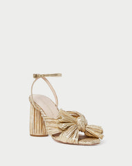 Loeffler Randall Women / Camellia Gold Pleated Bow Heel