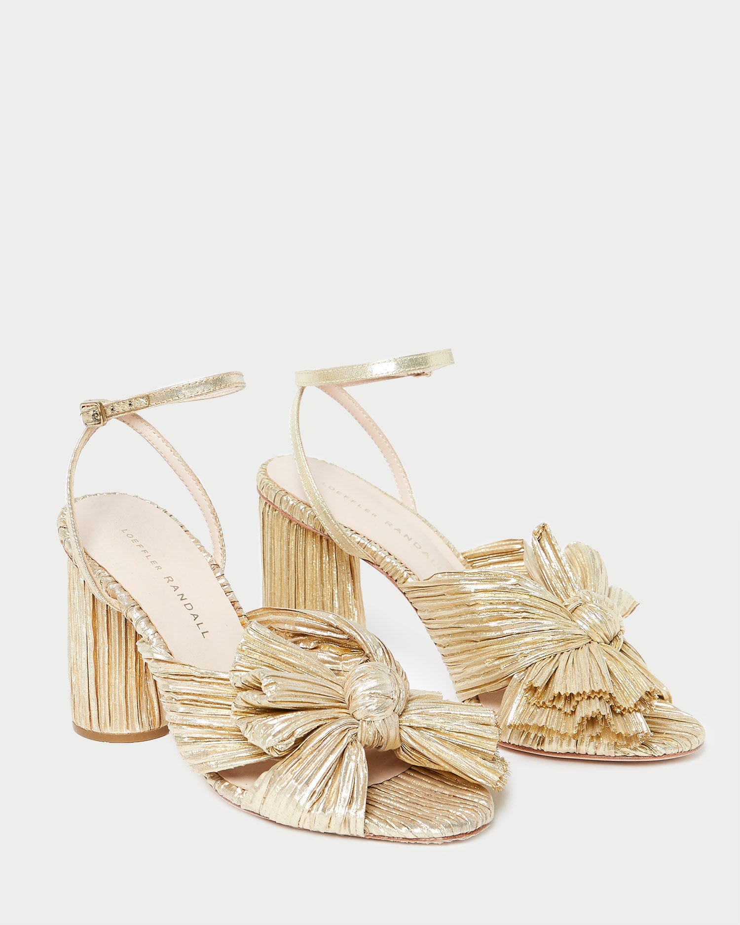 Loeffler Randall Women / Camellia Gold Pleated Bow Heel