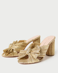 Loeffler Randall Women / Penny Gold Pleated Bow Heel