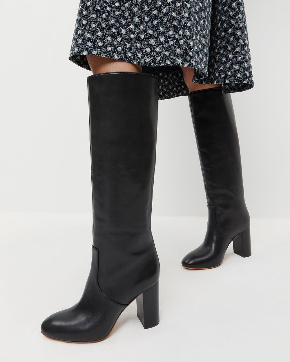 Loeffler Randall Women / Goldy Black Leather Tall Boot