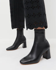 Loeffler Randall Women / Elise Black Leather Stretch Bootie