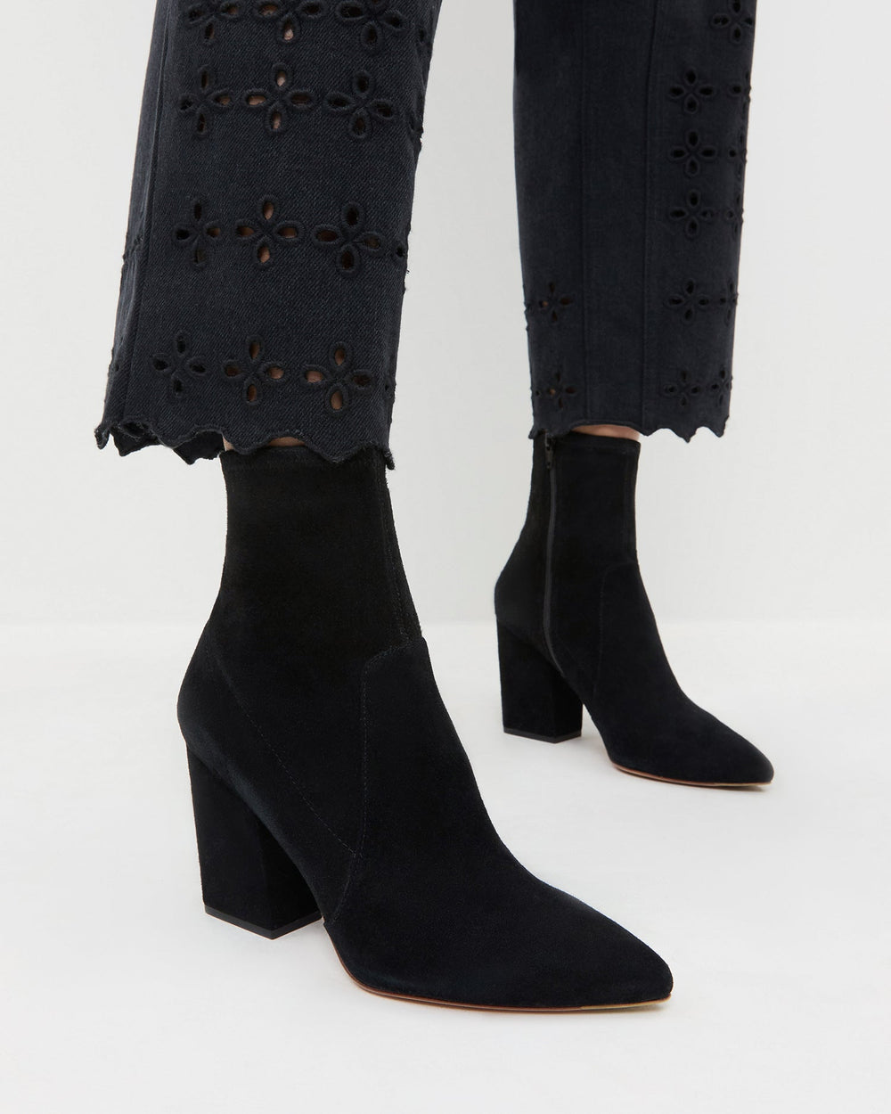 Loeffler Randall Women / Isla Black Suede Ankle Bootie