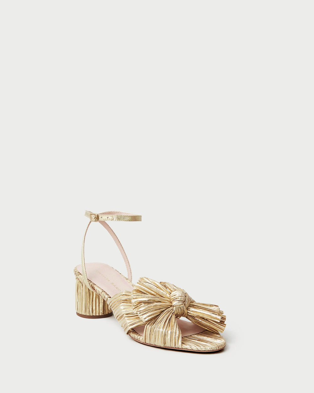 Loeffler Randall Women / Dahlia Gold Pleated Bow Heel