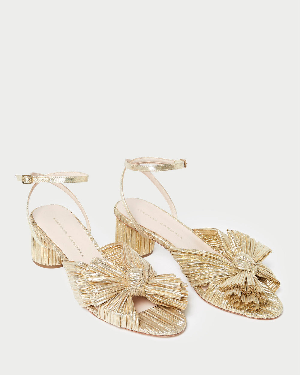 Loeffler Randall Women / Dahlia Gold Pleated Bow Heel