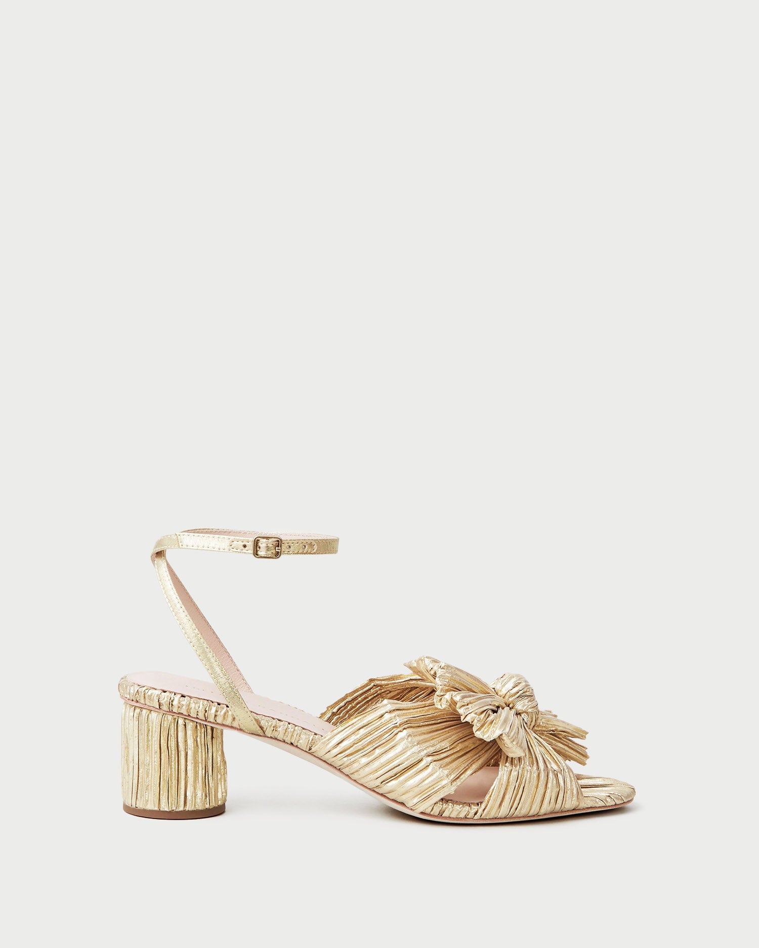 Loeffler Randall Women / Dahlia Gold Pleated Bow Heel